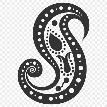 Ornate paisley pattern design with intricate shape details.