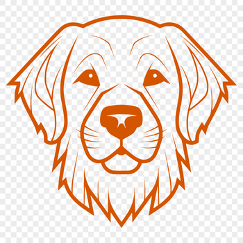 A detailed illustration of a golden retriever's head, suitable for vector art and cutting machine designs.