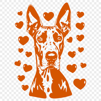 A large breed dog with a gentle expression, illustrated in simple vector lines.