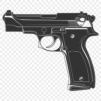 Pistol Stencil In SVG, PNG, PDF And DXF Formats