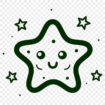A stylized graphic representation of a star, suitable for use in various digital applications.