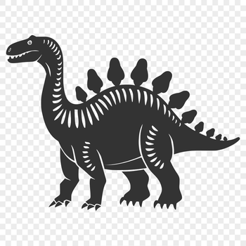 A prehistoric Stegosaurus dinosaur in full body pose, suitable for vector design and cutting machine projects.