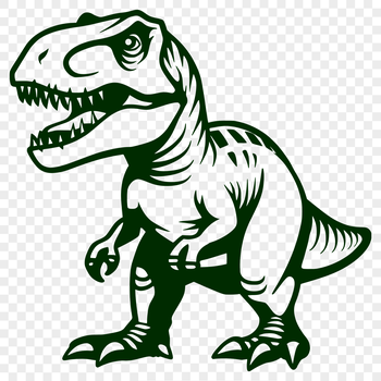 An SVG vector graphic representation of a prehistoric T Rex dinosaur.