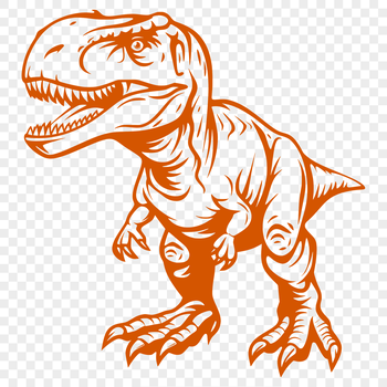 A detailed illustration of a Tyrannosaurus Rex, a prehistoric carnivorous dinosaur.