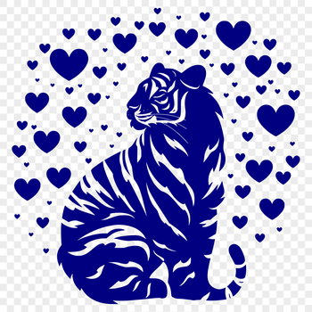 A full-body tiger illustration in vector format, suitable for various uses including clip art and design projects.