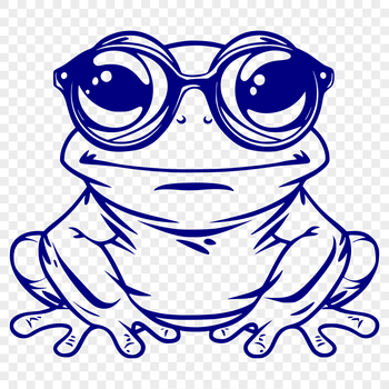A digital illustration of a toad wearing glasses, depicted in a full-body pose.