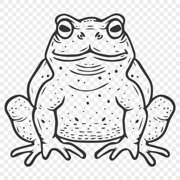A detailed illustration of a toad's full body, suitable for vector art and design.