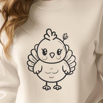 A detailed illustration of a farm animal, specifically a turkey, depicted in full body form.