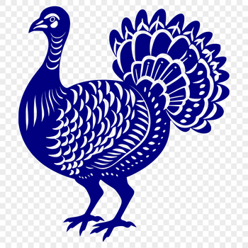 Close-up illustration of a domesticated turkey, suitable for graphic design and cutting machine applications.