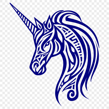 Illustrative ornate unicorn with mythical creature design.