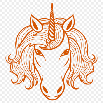 A mythical creature with a horse-like head and a single horn protruding from its forehead.