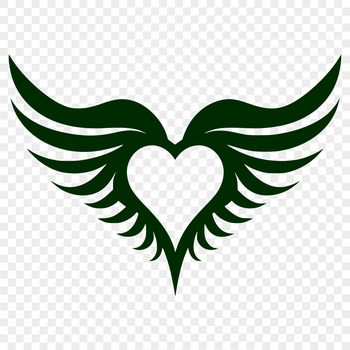 A stylized heart shape with clean lines and simple design.