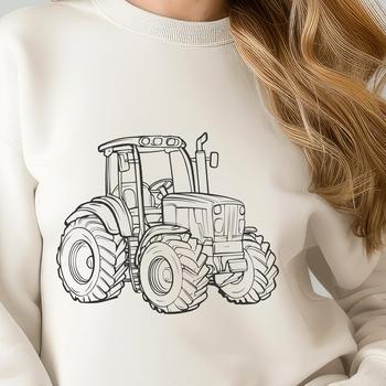 Illustrative vector graphic of a farm tractor.