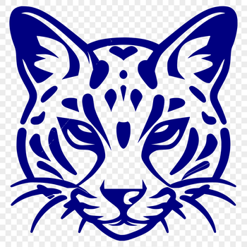 A close-up illustration of a Ocelot's head, showcasing its distinctive markings and features.