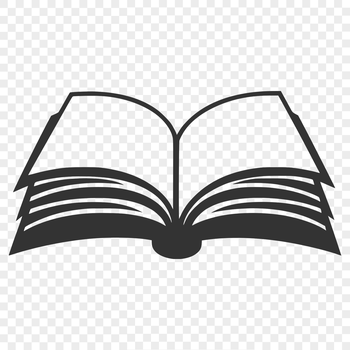 A flat illustration of a book with open pages, suitable for school and educational purposes.