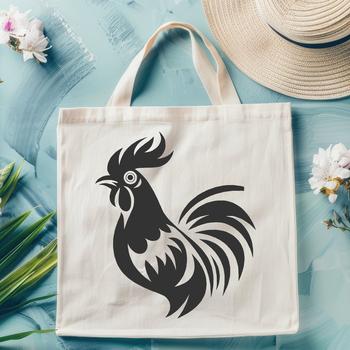 A simple illustration of a rooster's head, suitable for vector design projects.