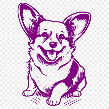 A full-body illustration of a sitting corgi in vector format.