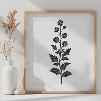 A stylized illustration of a wild flower, suitable for vector graphics and digital design projects.