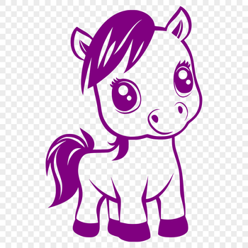 A graphic representation of a horse as a standalone clip art design.
