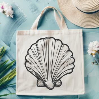 A detailed illustration of a seashell with intricate texture and design, suitable for vector art projects.