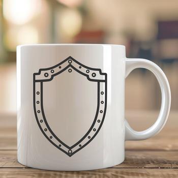 A digital illustration of a shield, designed as vector art for cutting machines and stencils.