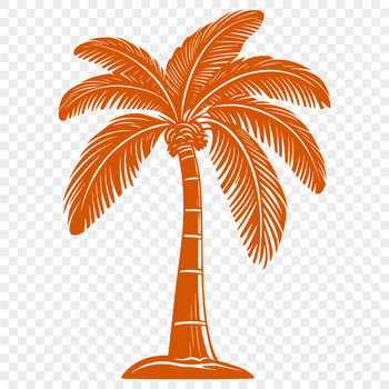 Tall palm trees swaying in the breeze on a tropical beach vacation island.