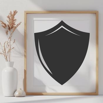 Vector illustration of a shield with intricate design, suitable for cutting machines or laser cutters.