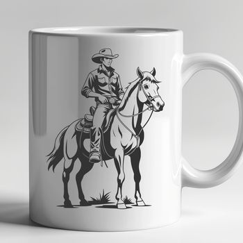 A digital illustration of a cowboy riding a horse, created as an SVG vector graphic.