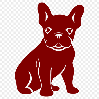A full-body illustration of a French Bulldog sitting on its hind legs.