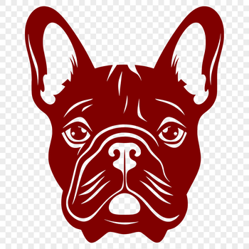 A digital illustration of a French Bulldog's head, created as a vector graphic for various applications.