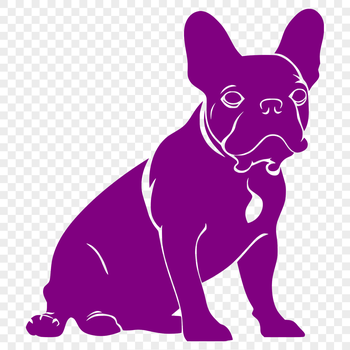 A full-body illustration of a sitting French Bulldog, suitable as clip art for various digital designs.
