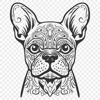 Vector illustration of a French Bulldog's head, suitable for digital design and cutting machine projects.
