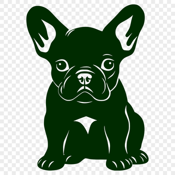 Close-up illustration of a sitting French Bulldog from the side, suitable for vector design and cutting machine projects.