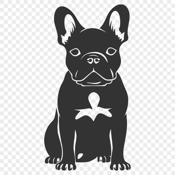 A detailed vector illustration of a sitting French Bulldog breed with full body details.