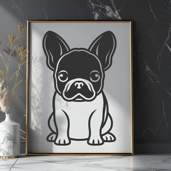 Beautiful French Bulldog In DXF Format