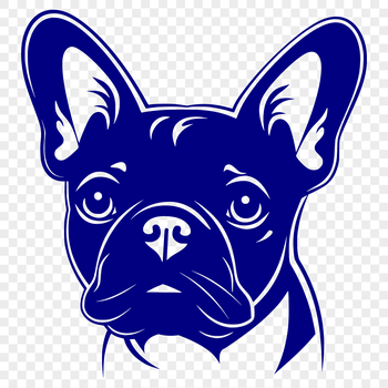 Illustration of a French Bulldog's head, a popular breed of dog suitable for digital projects.