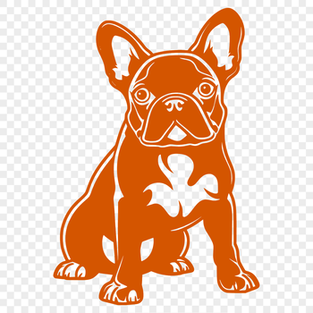 A full-body illustration of a French Bulldog sitting on its haunches, suitable for vector art and design projects.