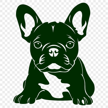 A full-body illustration of a French Bulldog sitting on its haunches, suitable for vector art projects.