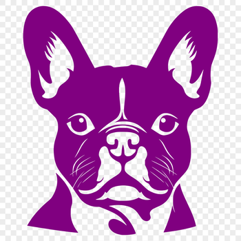 A illustration of a French Bulldog's head in vector format.