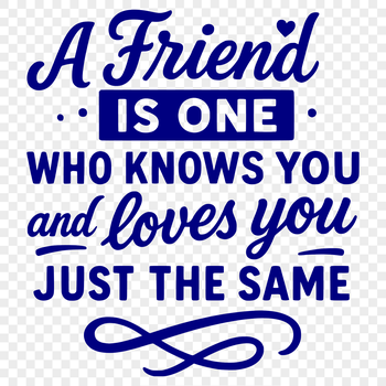 A collection of inspirational words about friendship in a clean vector design.