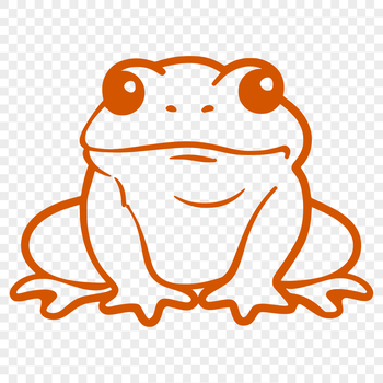A simple line drawing of a toad's full body, suitable for digital use.