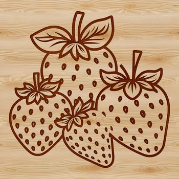A vector illustration of a ripe strawberry with seeds.