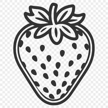 A simple illustration of a ripe strawberry, suitable for food and fruit-related designs.