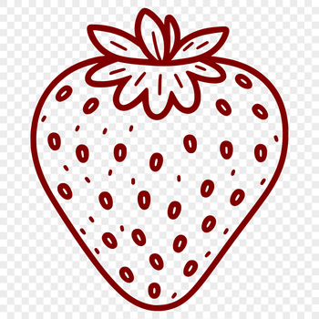 A simple illustration of a strawberry, suitable for vector art and cutting machine designs.