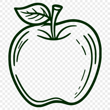 A detailed illustration of a single red apple on a white background.