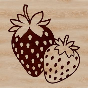 A digital representation of a strawberry fruit in vector format.