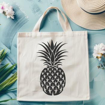 A stylized illustration of a fresh pineapple, suitable for graphic design and digital art projects.