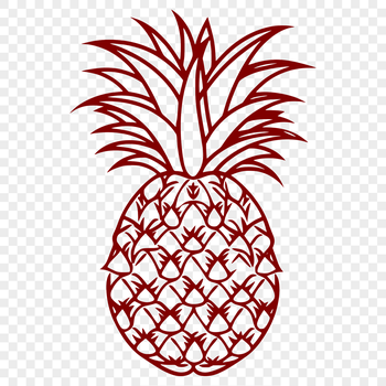 A high-quality illustration of a pineapple, suitable for digital design projects.