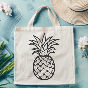 A high-quality illustration of a pineapple, ideal for crafting or design projects.