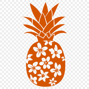 A detailed illustration of a pineapple, suitable for vector designs.